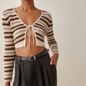 The reformation cropped knit cardigan
